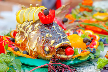 baked fish on the table