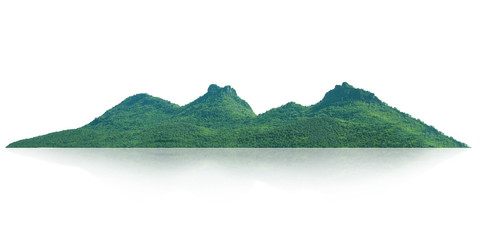 Panorama Mountain isolated on a white background, with clipping path.
