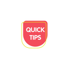 Red Quick tips mark for helpful advice suggestions vector illustration isolated.
