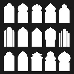 Silhouette of traditional arabic windows and doors