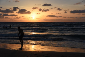 silhouette of MAN at sunset