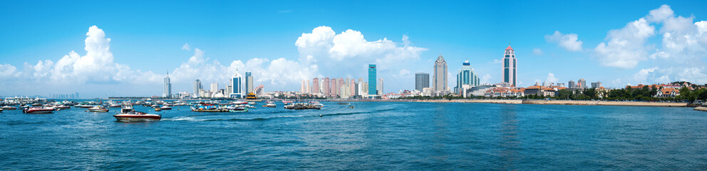 Obraz premium Modern Urban Skyline in Qingdao, China