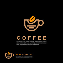 Elegant coffee logo template. Clean concept and easy for print.