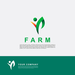 Fototapeta premium Green nature leaf logo vector illustration