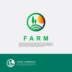 Green nature leaf logo vector illustration