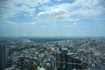 Fototapeta na wymiar Bangkok - King Power MahaNakhon Skyscraper - Indoor and Outdoor 360-degree Observation Deck, Glass Tray Experience, Hydraulic Glass Lift