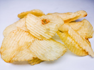 Potato Chips isolated on white background