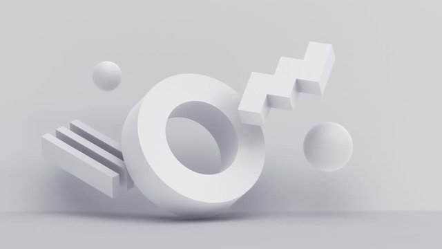 Abstract 3d animation, composition with geometric shapes, modern background, motion design, 4k seamless looped video