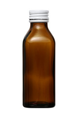 Glass bottle for energy drink vitamin syrup (with clipping path) isolated on white background