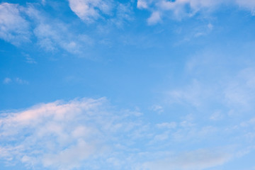 Naklejka na ściany i meble beauty high fluffy clouds blue sky background fresh ozone air in sunny day