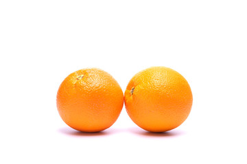 Orange juice putting on white background in food and fruit concept.