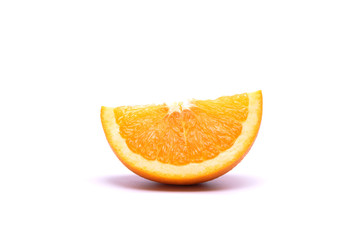 Orange juice putting on white background in food and fruit concept.