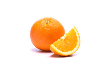 Orange juice putting on white background in food and fruit concept.