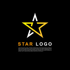 Obraz premium Creative orange star logo design template. Clean star logo.