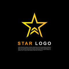 Creative orange star logo design template. Clean star logo.