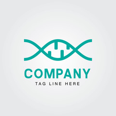 Blue medical logo design template