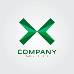 Modern green arrow logo. Elegant design template.