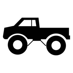 monster car icon, isolated, white background - Vector
