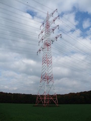 Strommast im Herbst