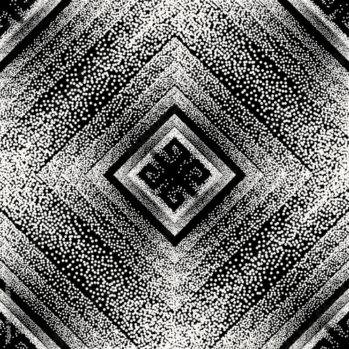 Stippled Black And White Geometric Vector Seamless Patterm Greek