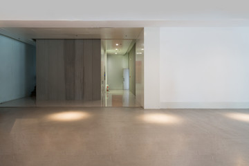 Entrance hall and empty floor tile, interior space
