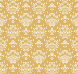 gold seamless floral pattern