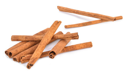 Cinnamon sticks isolated on white background