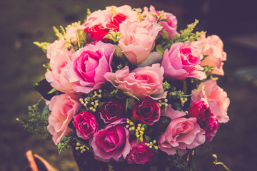 Retro bouquet roses flower decor