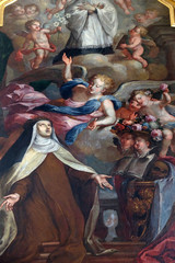 Saint Mary Magdalene de Pazzi, Saint Aloysius Gonzaga altar in Jesuit church of St. Francis Xavier in Lucerne, Switzerland