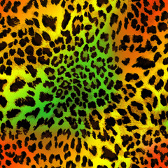 Fototapeta na wymiar leopard skin texture seamless pattern colored