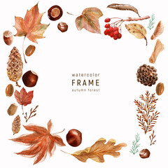 Watercolor frames Bright lace autumn