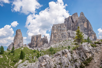 Fototapeta na wymiar Characteristic view of the Dolomites mountains in summer
