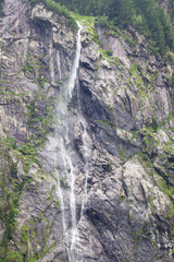 Beautiful view of a waterfall in the Alps, Austria