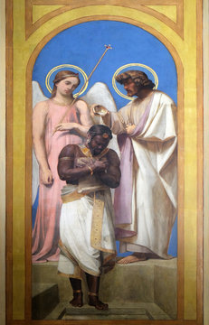 The Baptism of the Eunuch, Notre Dame de Lorette in Paris, France 