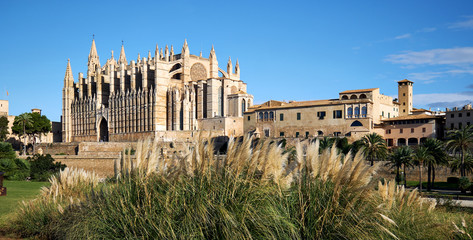 Exteror of Cathedral La Seu, Palma de Mallorca, Spain