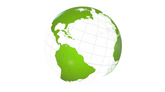 Green glass earth globe with borders HD loop