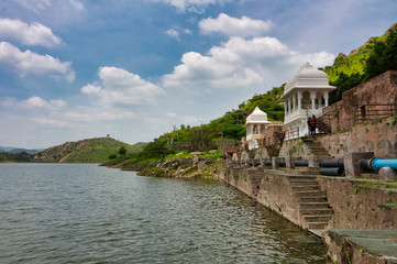 Fototapeta na wymiar Lake Badi - An artificial fresh water lake, Udaipur, Rajasthan, India