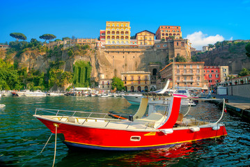 Port Marina Grande in Sorrento town. Amalfi coast, Campania, Italy