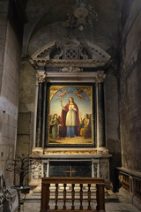 Saint Philomena flanked by two angels by Stefano Lembi, San Michele in Foro church in Lucca, Tuscany, Italy