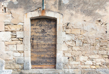 A detail of an old house in Menerbes, Provence, France