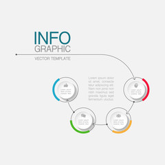 Vector iInfographic template for business, presentations, web design, 4 options.