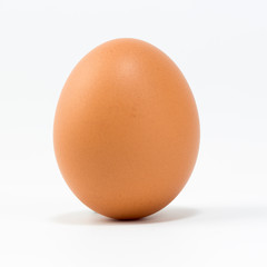 Fresh eggs on white background