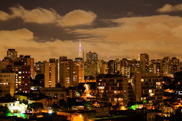 Night view of the metropolis city of sao paulo