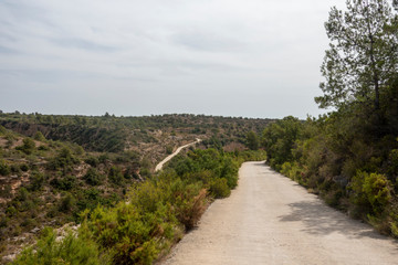 Fototapeta na wymiar Road through the mountains of the Senia