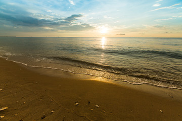 Beautiful sunrise and tropical sea beach.