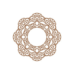 Circular pattern for laser cutting. Laser cutting photo frame. Decorative round template for design.