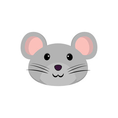 Flat vector illustration. Funny cartoon mouse.