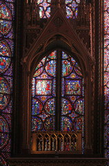 Stained glass window in La Sainte-Chapelle in Paris, France