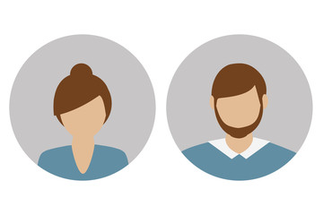 Fototapeta premium female and male character portrait vector illustration EPS10