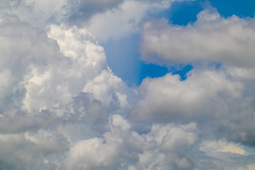 The white clouds in the sky in the afternoon.